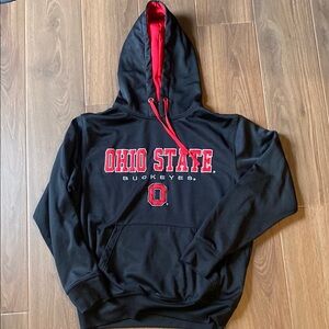 Colosseum Black and Red Ohio State Hoodie Unisex Large